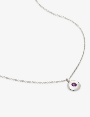 Monica Vinader Womens Sterling Silver February Birthstone Sterling-silver Necklace In Metallic