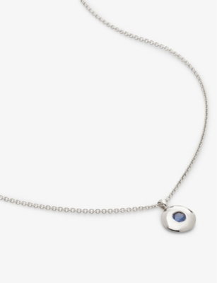 September Birthstone sterling-silver and blue sapphire necklace
