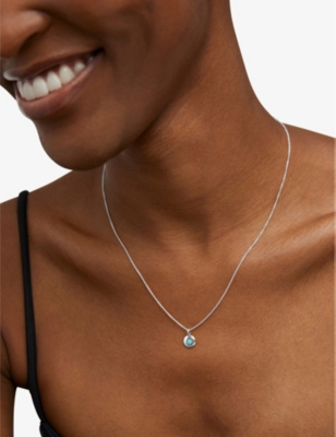 Monica Vinader Womens Sterling Silver December Necklace Turquoise In Sterling Silver