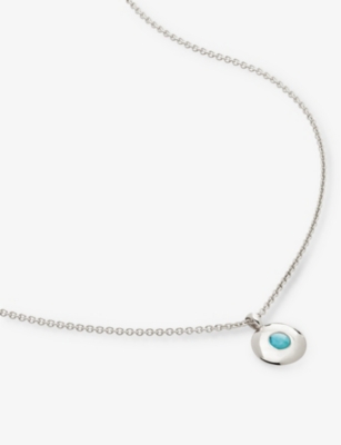 Monica Vinader Womens Sterling Silver December Necklace Turquoise In Sterling Silver