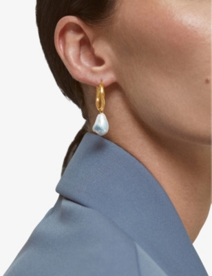 MONICA VINADER: Nura Reef yellow-gold vermeil hoop earrings