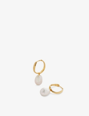 MONICA VINADER: Nura Reef yellow-gold vermeil hoop earrings