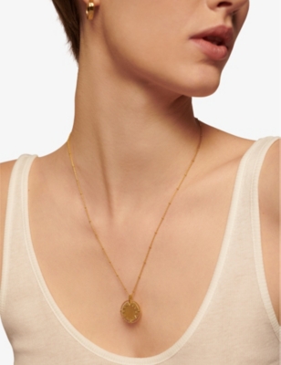 Monica Vinader Gold Talisman Sun Pendant Charm In Yellow Gold