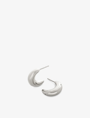 Crescent Moon medium sterling-silver hoop earrings