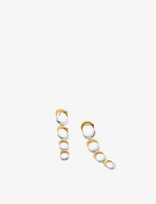 MONICA VINADER: Kissing Moon 18ct yellow gold-plated vermeil sterling-silver and sterling-silver drop earrings