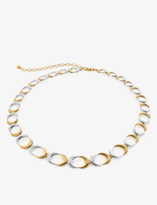 MONICA VINADER: Kissing Moon 18ct yellow gold-plated vermeil sterling-silver and sterling-silver necklace