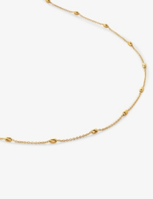 MONICA VINADER: Orbit Fine Oval Station 18ct yellow gold-plated vermeil sterling-silver necklace