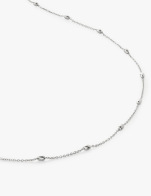 Monica Vinader Womens Sterling Silver Orbit Fine Oval Station Sterling-silver Necklace In Sterling Silver