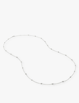 Monica Vinader Womens Sterling Silver Orbit Fine Oval Station Sterling-silver Necklace In Sterling Silver