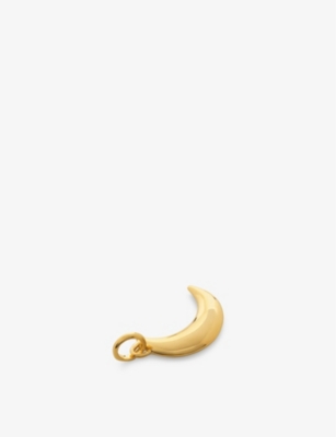 Monica Vinader Womens Yellow Gold Crescent Moon 18ct Yellow Gold-plated Vermeil Sterling-silver Pend In Yellow Gold