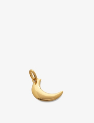 Monica Vinader Womens Yellow Gold Crescent Moon 18ct Yellow Gold-plated Vermeil Sterling-silver Pend In Yellow Gold