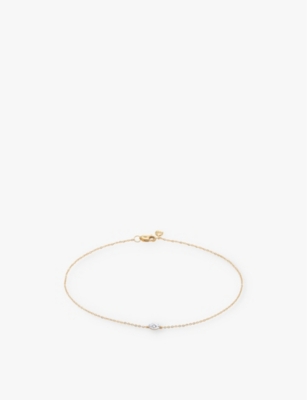 Monica Vinader Womens Yellow Gold Marquis Solitaire 14ct Yellow-gold And 0.015ct Lab-grown Brilliant In Yellow Gold
