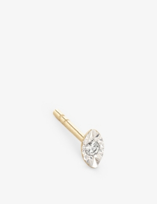 MONICA VINADER: 14ct yellow-gold and lab-grown diamond single stud earring