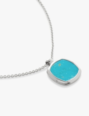 Monica Vinader Womens Sterling Silver Delphi Sterling-silver And Turquoise Pendant Necklac In Sterling Silver