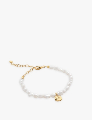 MONICA VINADER: Capri 18ct yellow gold-plated vermeil sterling-silver and keshi-pearl charm bracelet