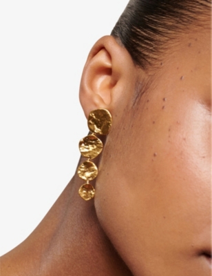 Monica Vinader Womens Yellow Gold Capri 18ct Gold-plated Vermeil Sterling-silver Drop Earrings In Yellow Gold