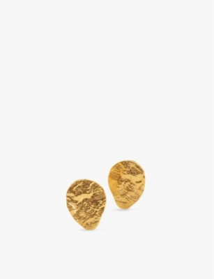 MONICA VINADER: Capri Teardrop 18ct yellow gold-plated vermeil sterling-silver stud earrings