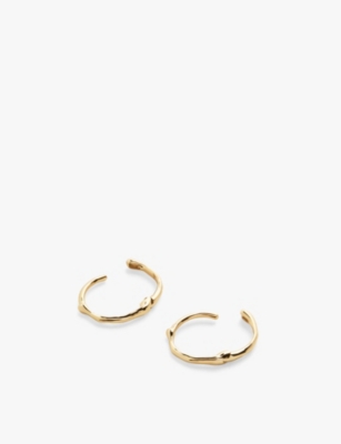 MONICA VINADER: Siren 14ct yellow-gold mini huggie earrings