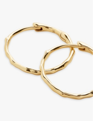 MONICA VINADER: Siren 14ct yellow-gold medium hoop earrings