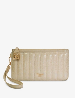 Shop Dune Womens  Starlette Logo-embellished Faux-leather Pouch In Gold Synthetic