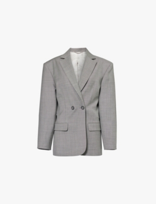MAGDA BUTRYM: Boxy-fit padded-shoulder wool-blend blazer