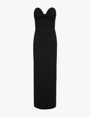 MAGDA BUTRYM: Gathered-panel strapless wool-blend crepe gown