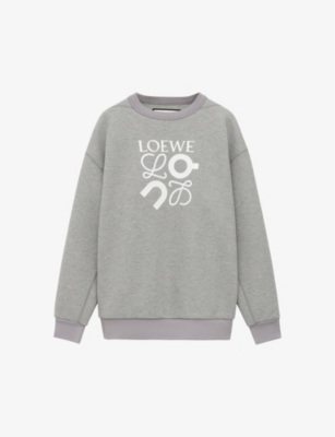 Loewe Mens Grey Melange Sweatshirt