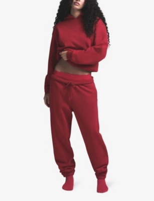 SKIMS: Classic relaxed-fit high-rise cotton-jersey jogging bottoms