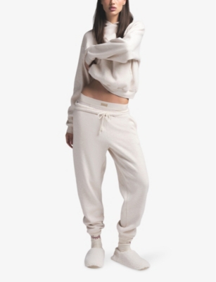 SKIMS: Classic relaxed-fit high-rise cotton-jersey jogging bottoms