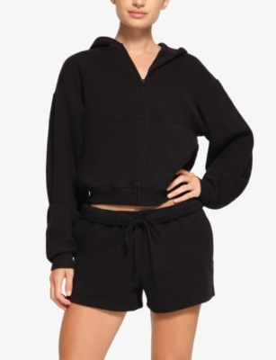 SKIMS: Classic relaxed-fit high-rise cotton-jersey shorts