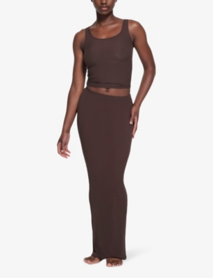 SKIMS: Soft Lounge elasticated-waist stretch-woven maxi skirt