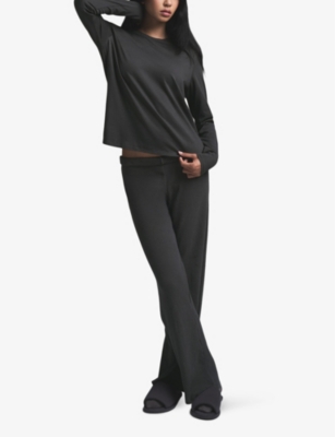 SKIMS: Relaxed-fit long-sleeve cotton-jersey T-shirt
