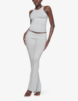 SKIMS: High-neck slim-fit cotton-jersey tank