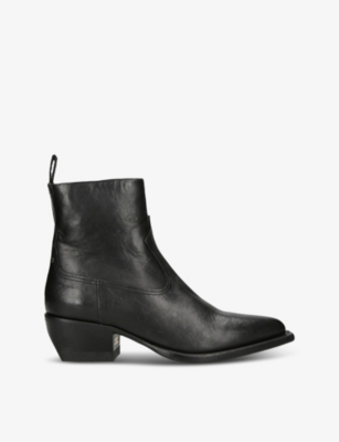 GOLDEN GOOSE: Debbie leather block-heel ankle boots