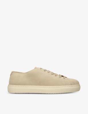DOUCALS: Panelled tonal suede low-top trainers