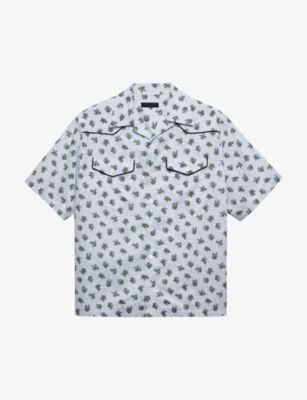 PRADA: Floral-print flap-pocket cotton shirt