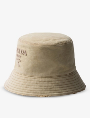 PRADA: Logo-embossed recycled-nylon bucket hat