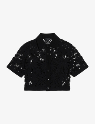 TED BAKER: Angiiee floral-pattern knitted shirt