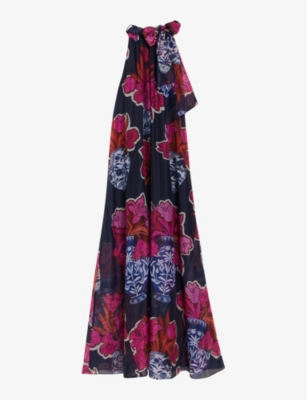 TED BAKER: Kinosei floral-print chiffon maxi dress