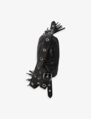 MAJE: Miss M Nano rhinestone leather shoulder bag