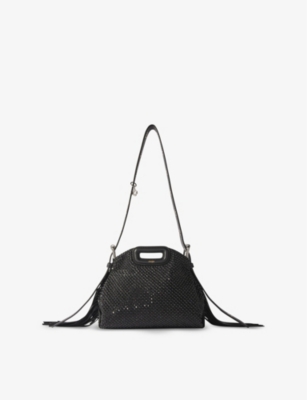 MAJE: Miss M Nano rhinestone leather shoulder bag