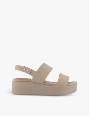 CROCS: Brooklyn double-strap low-wedge rubber sandals