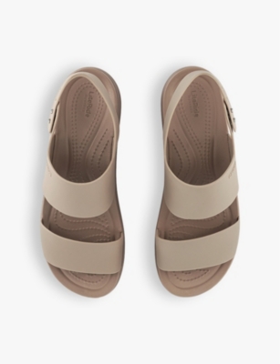 Shop Crocs Women's Latte Mushroom Brooklyn Double-strap Low-wedge Rubber Sandals