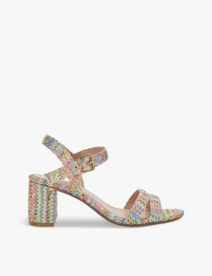 DUNE: Merisa buckle-embellished woven heeled sandals