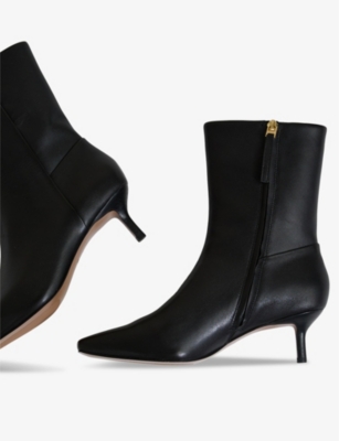 Reiss Kitten-heel Ankle Boots Leather In Black