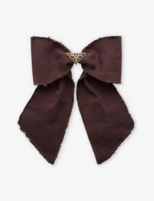 PRADA: Brand-plaque canvas hair clip