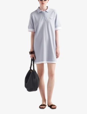 Prada Women's Pique And Jersey Dress In Light Blue