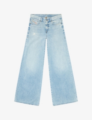 DIESEL: 1978 D-Akemi flared-leg low-rise denim jeans