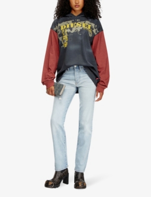DIESEL: 1989 D-Mine slim-fit straight-leg mid-rise stretch-denim jeans