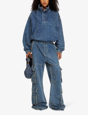 DIESEL: D-Sire Cargo wide-leg low-rise denim jeans